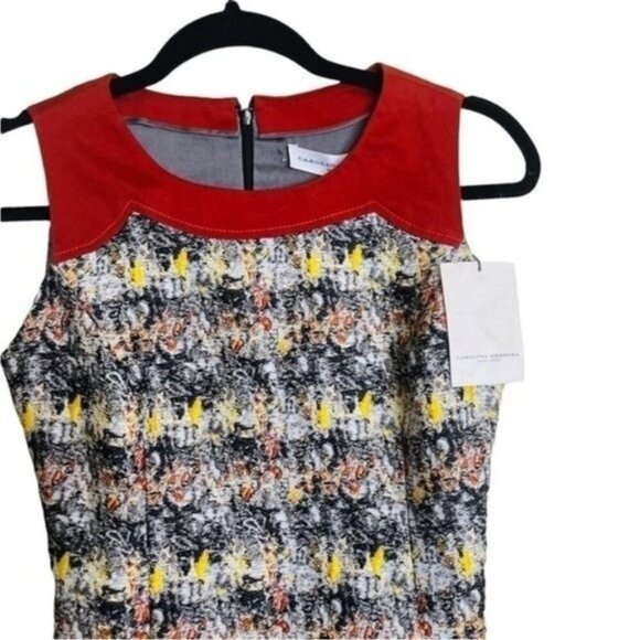 Carolina Herrera Sleeveless Tweed Sheath Dress Black/White/Grey Size 2 Elegant - Picture 7 of 16